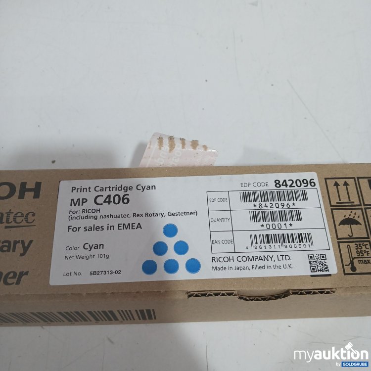 Artikel Nr. 956430: Ricoh Print Cartridge Cyan MP C406 101g 