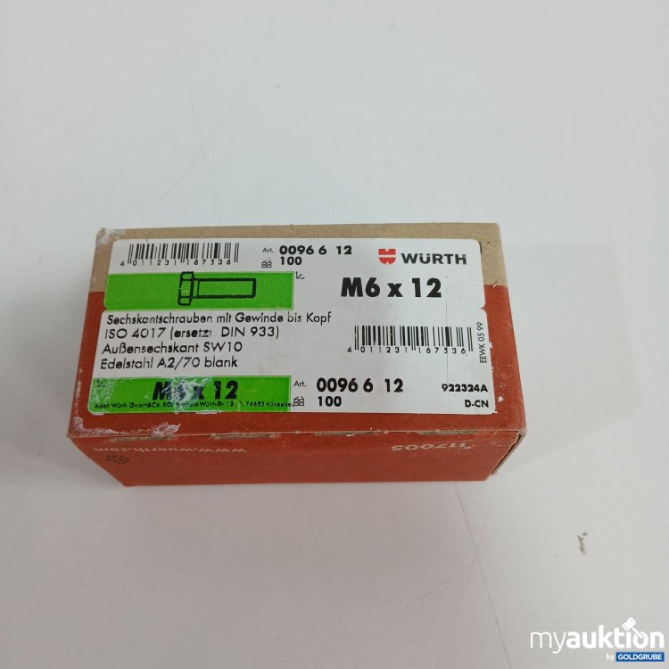 Artikel Nr. 437431 Artikel Nr. 437431: Würth M6 Schrauben 12Stk