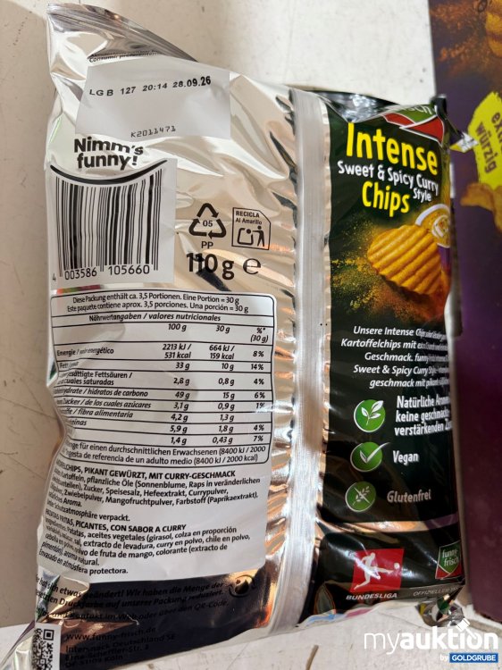 Artikel Nr. 940432 Artikel Nr. 940432: funny-frisch Intense Chips Sweet&Spicy Curry 12x110g
