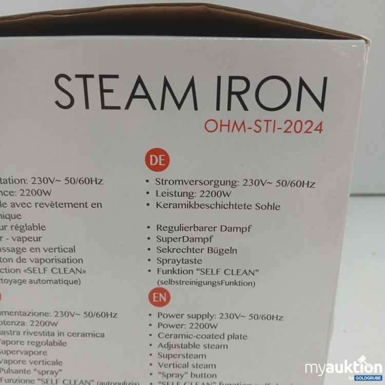 Artikel Nr. 447433 Artikel Nr. 447433: ohmex Steam Iron OHM-STI-2024 2200W