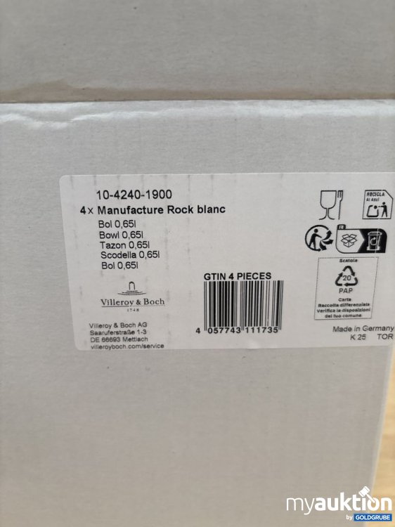 Artikel Nr. 921433: Villeroy & Boch Manufacture Rock blanc Schüssel 0.65 l