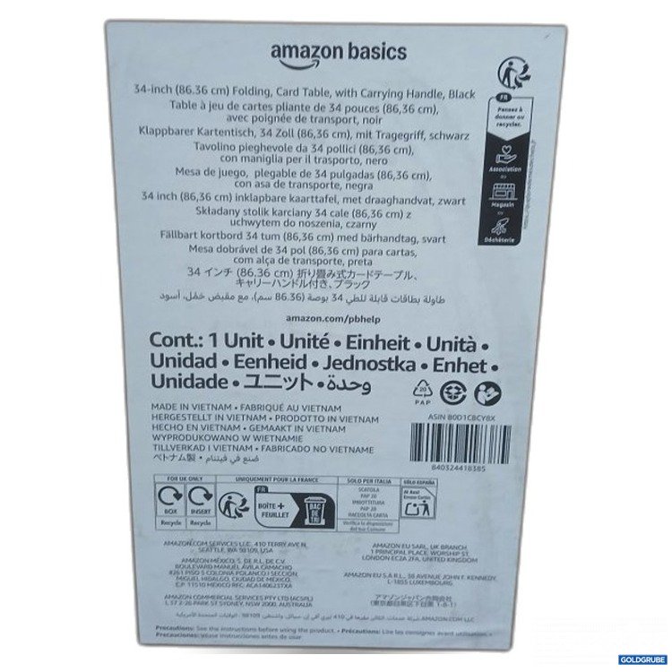 Artikel Nr. 465434 Artikel Nr. 465434: amazon basics Klappbarer Kartentisch 86,36cm mit Tragegriff schwarz