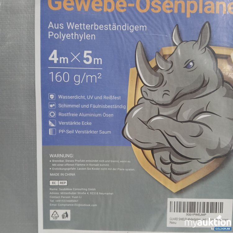 Artikel Nr. 865434: Guard Shield Gewebe-Ösenplane 4×5m Grau