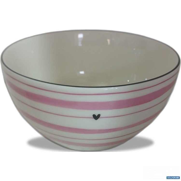 Artikel Nr. 978434: Bastion Collections Bowl aus Keramik Streifen rosa
