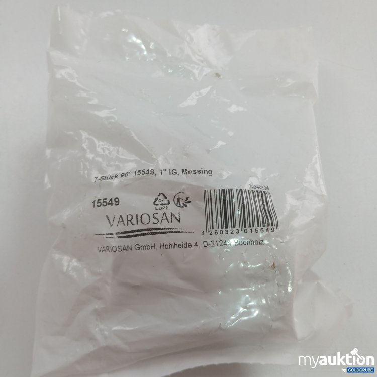 Artikel Nr. 843435 Artikel Nr. 843435: Variosan T-Stück 90° 15549 1" IG Messing