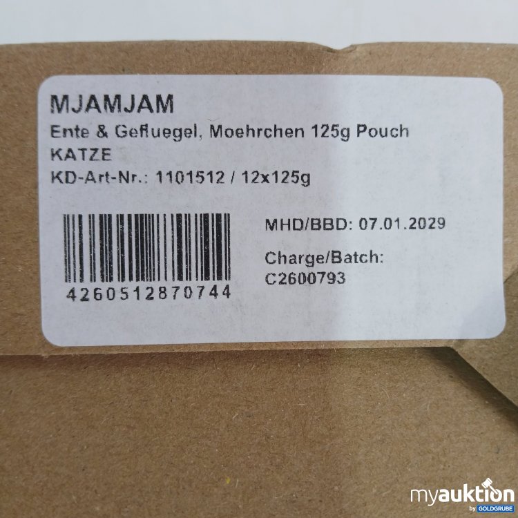 Artikel Nr. 466436: MJAMJAM Katzenfutter Ente & Gefluegel 12x125g Pouch