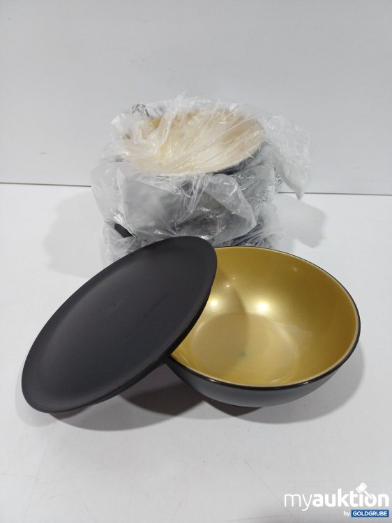 Artikel Nr. 888438:  Tupperware Schüsseln mit Deckel, d=23cm, schwarz-gold, 4Stk.