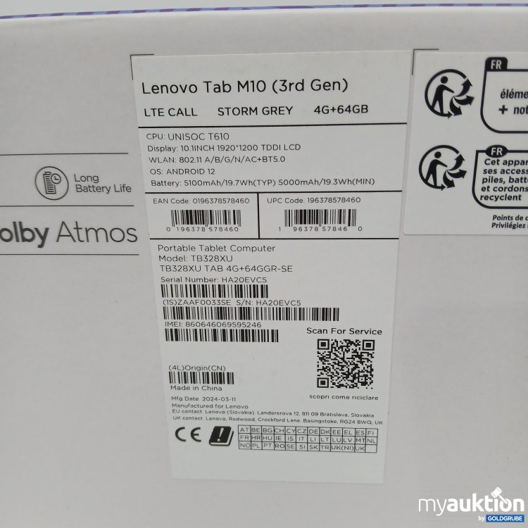 Artikel Nr. 448439 Artikel Nr. 448439: Lenovo Tab M10 3rd Gen Tablet 4 g+64 g B Storm Grey