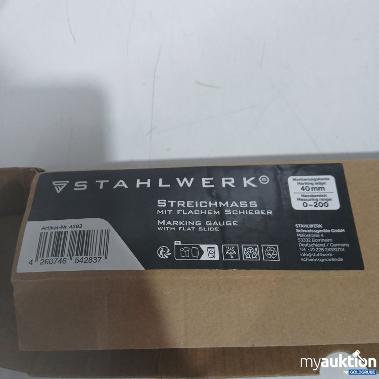 Artikel Nr. 524439: Stahlwerk Streichmass mit flachem Schieber 40mm 0-200 