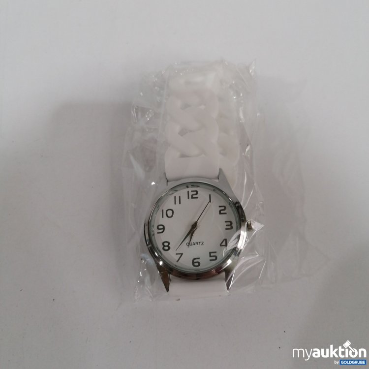Artikel Nr. 847439 Artikel Nr. 847439: Damenuhr weiß mit Gummiarmband