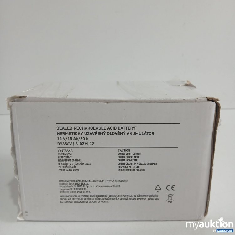 Artikel Nr. 855439 Artikel Nr. 855439: Sealed Rechargeable Acid Battery 12V/15Ah/20h B9656V