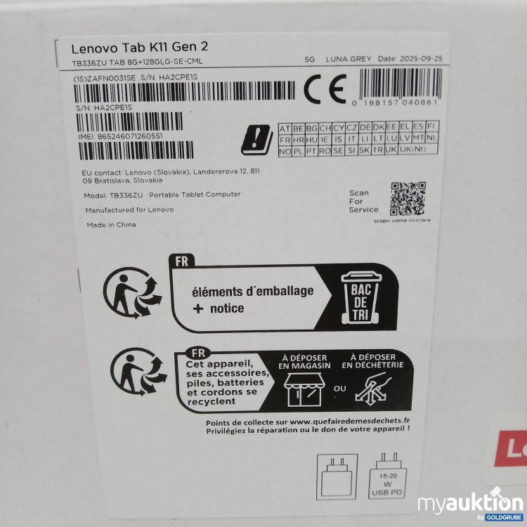 Artikel Nr. 448440: Lenovo Tablet Tab K 11 Gen 2 8 B 128 5 Luna Grey