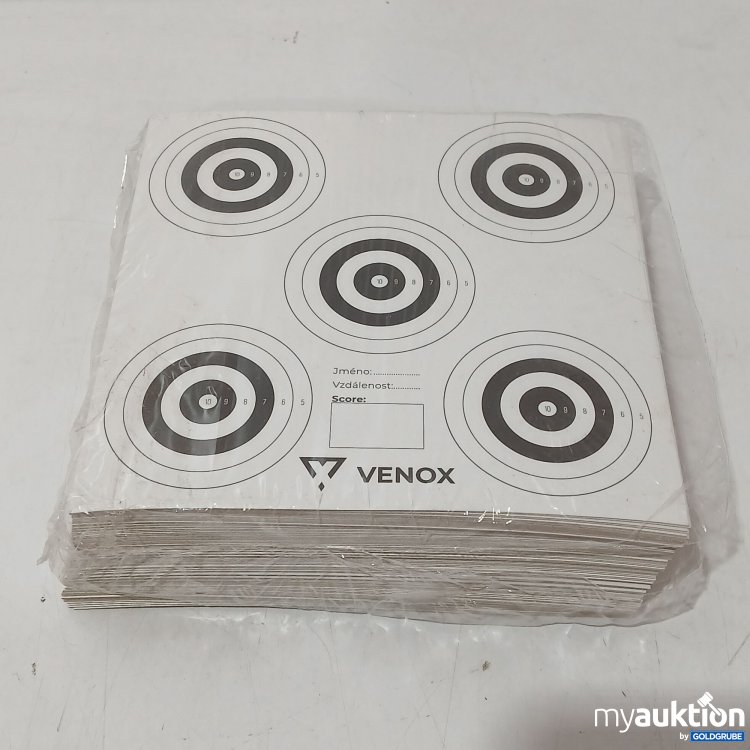Artikel Nr. 967440: Venox 14x14 cm "5-Spot" Papier-Zielscheiben 100Stk