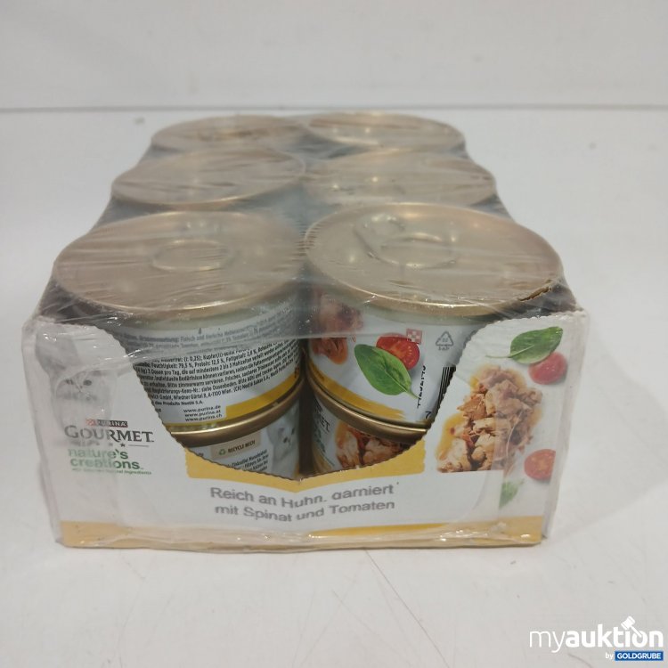 Artikel Nr. 885441: Purina Gourmet Katzenfutter Reich an Huhn garniert mit Spinat und Tomaten 12x85g