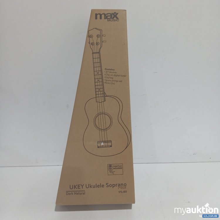 Artikel Nr. 916441 Artikel Nr. 916441: Max music Ukey Ukulele Soprano Pack Dark Natural 173.180