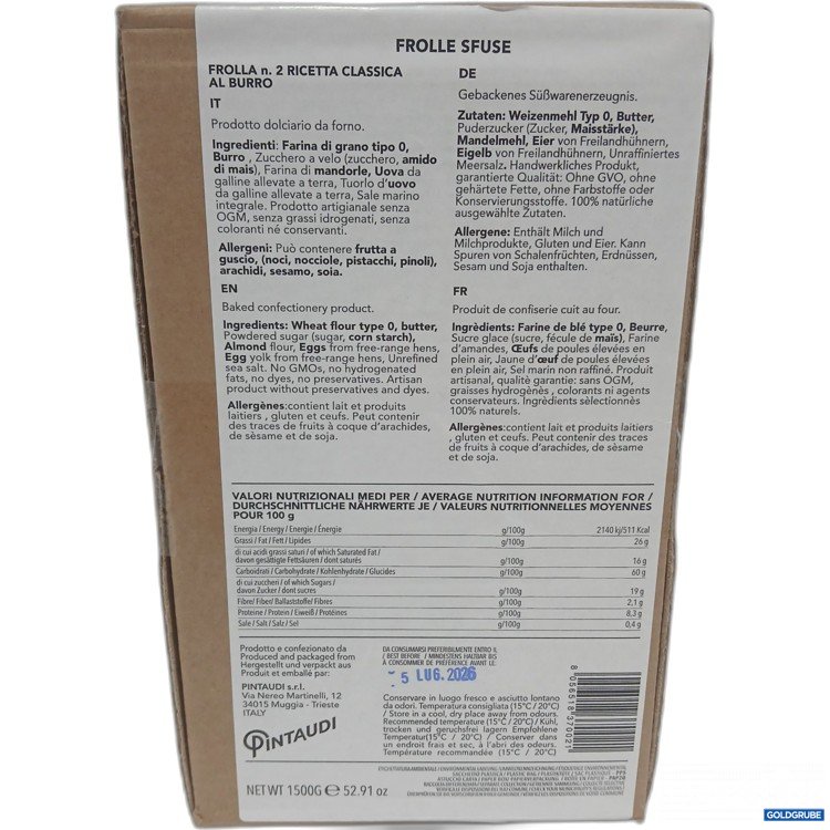 Artikel Nr. 982441 Artikel Nr. 982441: Pintaudi Frolle Sfuse Gebackenes Süssware 1500g