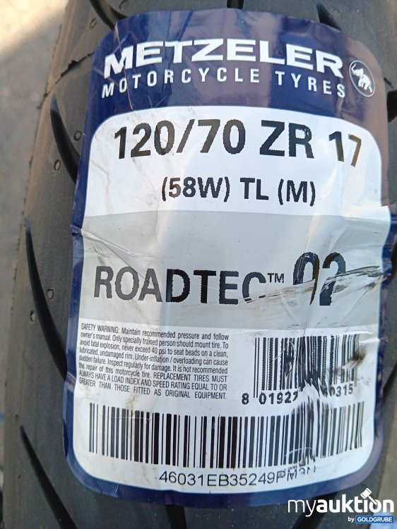 Artikel Nr. 440442 Artikel Nr. 440442: Metzelder Motorcycle Tyres Roadtec 02 120/70 ZR 17 58W TL M