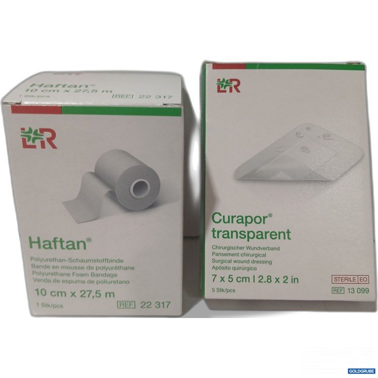 Artikel Nr. 984443 Artikel Nr. 984443: LR Haftan 10cmx27,5m + Curapor transparent Wundverband 7x5cm 5Stk