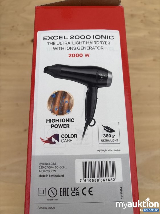 Artikel Nr. 921444: Valera Excel 2000 Ionic Haartrockner 2000W 360g