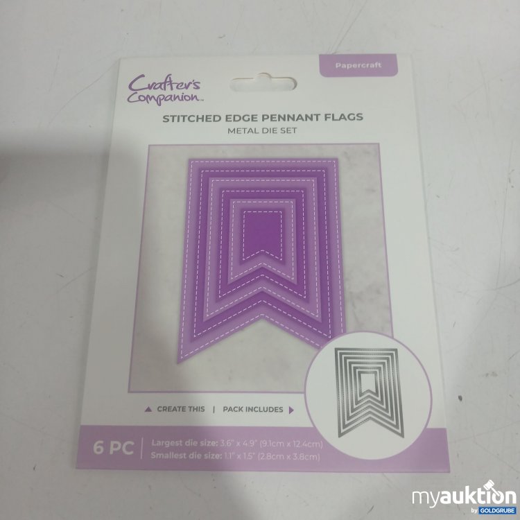Artikel Nr. 996445: Crafter's Companion stitched edge pennant flags metal die set 6Pc 