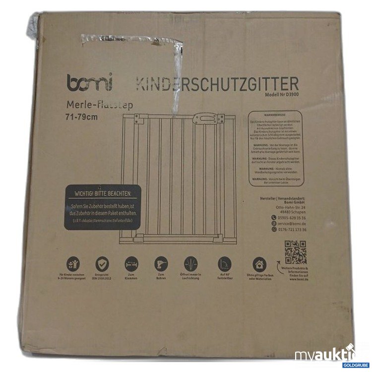 Artikel Nr. 448446 Artikel Nr. 448446: Bomi Kinderschutzgitter Merle-Flachsteg 71-79 cm