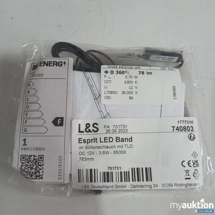 Artikel Nr. 855446 Artikel Nr. 855446: L&S Esprit LED Band im silikonschlauch mit TLD 740803