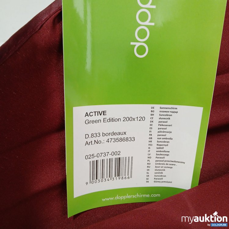 Artikel Nr. 865446: Doppler Sonnenschirm Green Edition 200×120 bordeaux