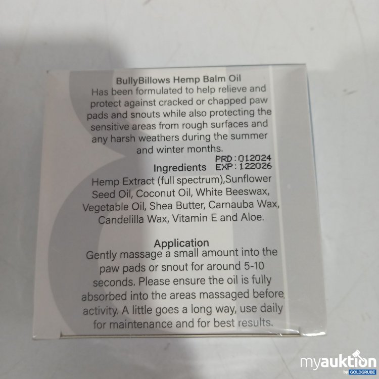 Artikel Nr. 867446: Bully Billows Natural and Organic Hemp Balm Oil 