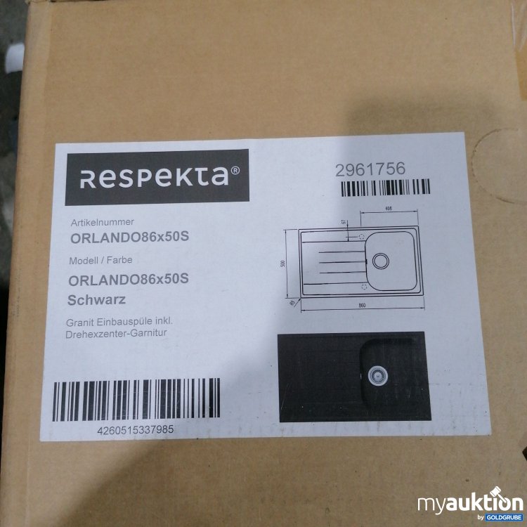 Artikel Nr. 878446 Artikel Nr. 878446: Respekta Einbauspüle inkl. Drehexzenter GarniturArt:ORLANDO86x50S