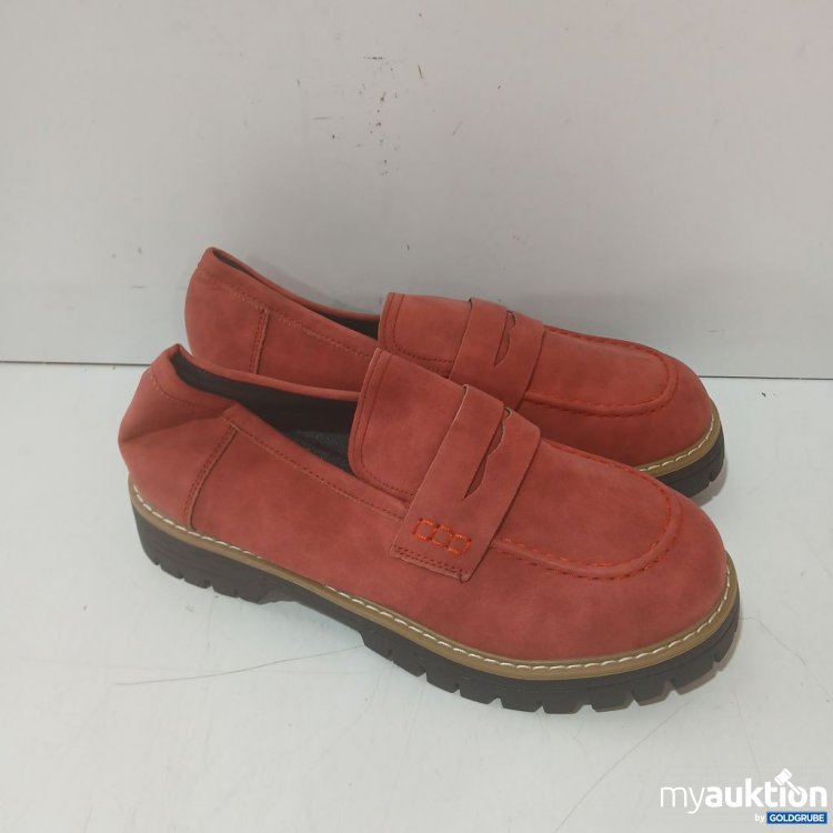 Artikel Nr. 939446: Rote Slipper aus Wildleder mit Gummisohle Gr 43