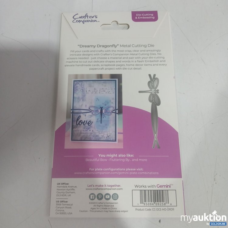 Artikel Nr. 996446: Crafter's companion die cutting & embossing dreamy dragonfly 1Pc 
