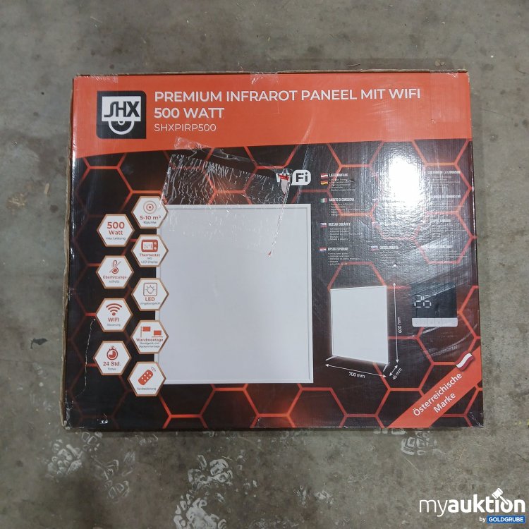 Artikel Nr. 445447: SHX Premium Infrarot Paneel mit WIFI 500Watt, Model.No. SHXPIRP500