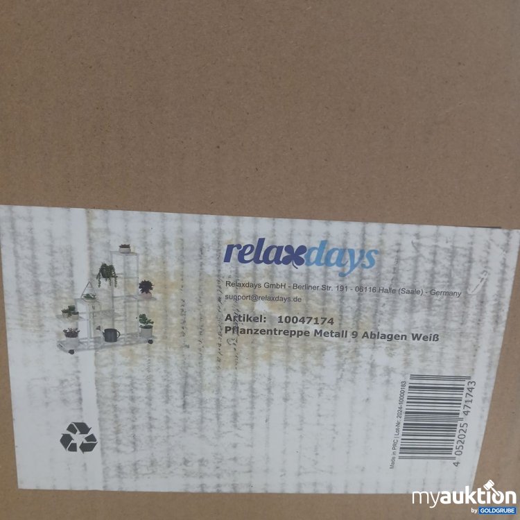 Artikel Nr. 447447 Artikel Nr. 447447: relaxdays Pflanzentreppe Metall 9 Ablagen Weiß
