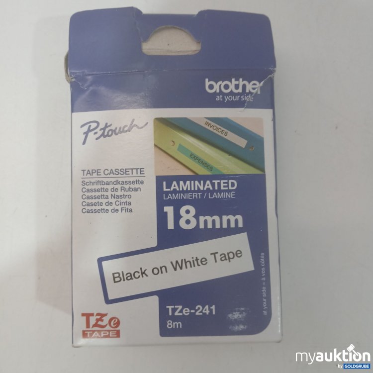Artikel Nr. 873447 Artikel Nr. 873447: P-touch Tape Cassette Black on White Tape 18mm, 8m