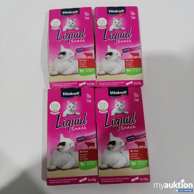 Artikel Nr. 896449: Vitakraft Liquid Snack Rind+Katzengras 4Pkg