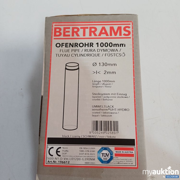 Artikel Nr. 982449 Artikel Nr. 982449: Bertrams Ofenrohr, Ø: 130mm, L:1000mm, Schwarz