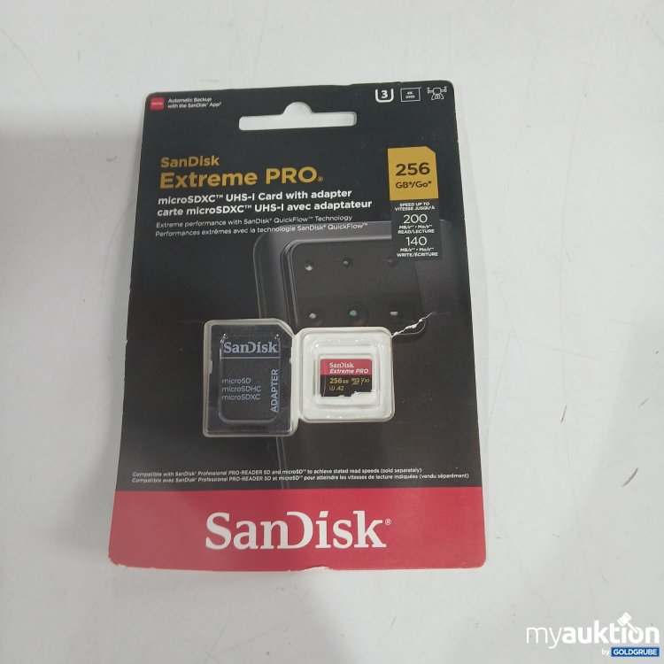 Artikel Nr. 856450 Artikel Nr. 856450: SanDisk Extreme Pro UHS-I Card 256GB