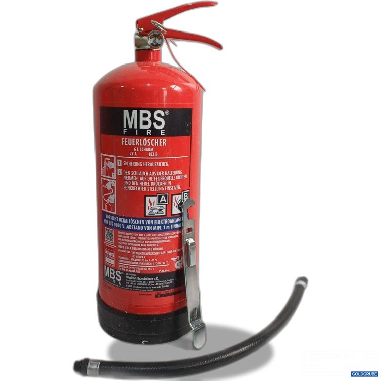 Artikel Nr. 982450 Artikel Nr. 982450: MBS FIRE, 6-Liter-Schaumfeuerlöscher, Brandklassen A & B, inklusive Schlauch und Wandhalterung