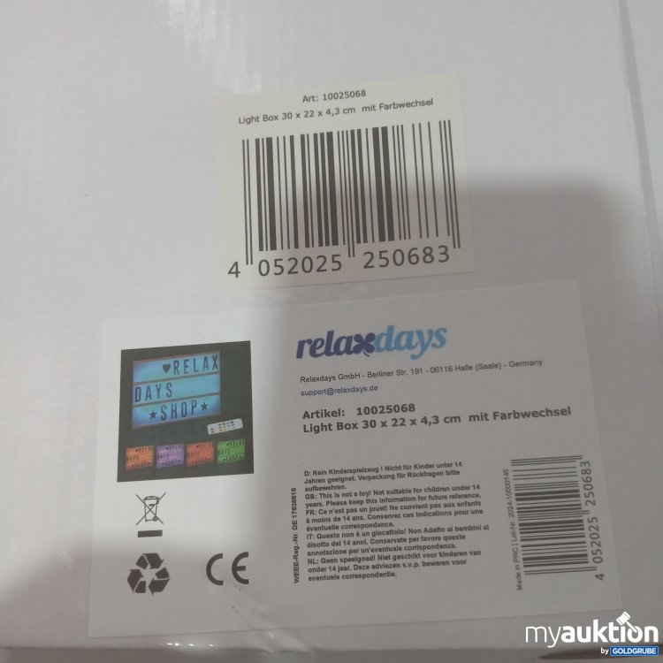 Artikel Nr. 846452 Artikel Nr. 846452: Relaxdays Lightbox