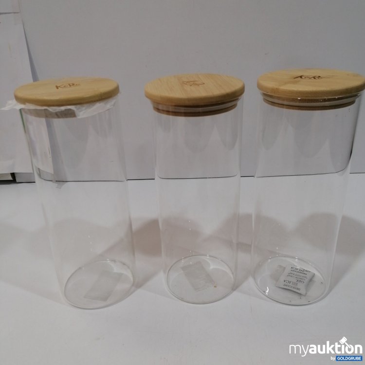 Artikel Nr. 889452: Koro Vorratsglas mit Bambusdeckel 1500ml 3Stk 
