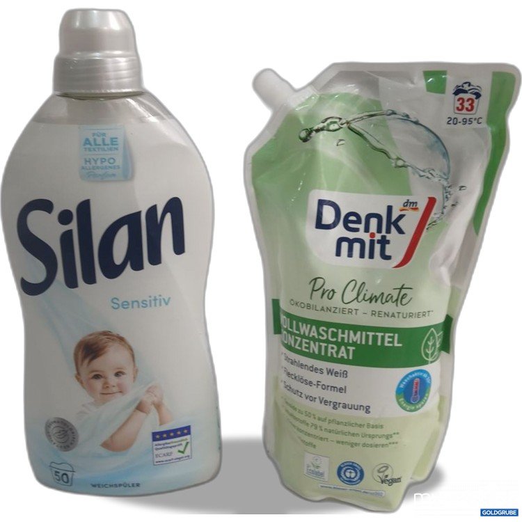 Artikel Nr. 953452: Silan Sensitiv Weichspüler 1100ml,Denk mit Pro Climate Vollwaschmittel Konzentrat 1l