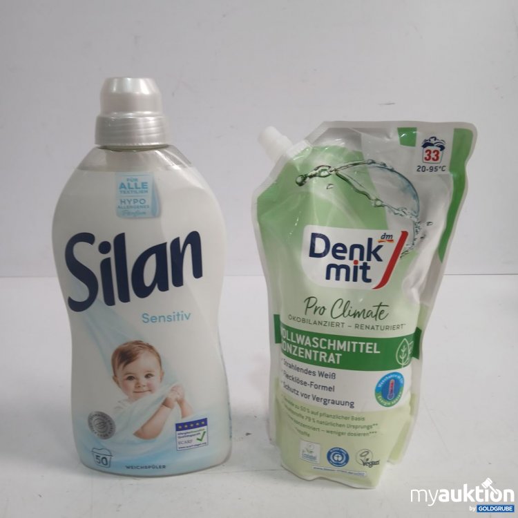 Artikel Nr. 953452: Silan Sensitiv Weichspüler 1100ml,Denk mit Pro Climate Vollwaschmittel Konzentrat 1l