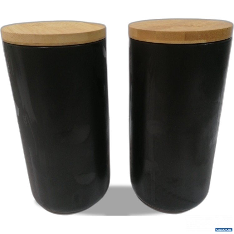 Artikel Nr. 889453: Koro Schwarze Vorratsdose mit Bambusdeckel 2Stk