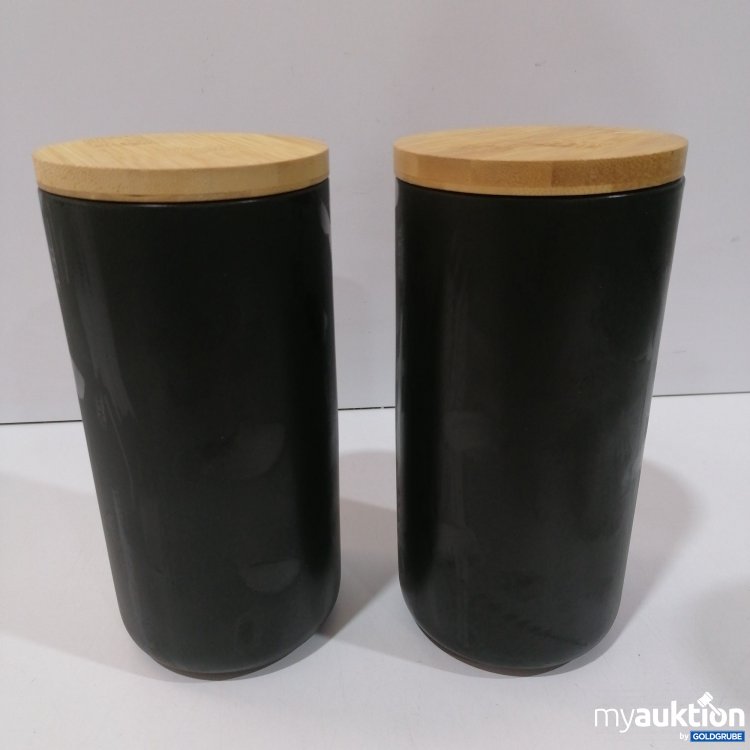 Artikel Nr. 889453: Koro Schwarze Vorratsdose mit Bambusdeckel 2Stk