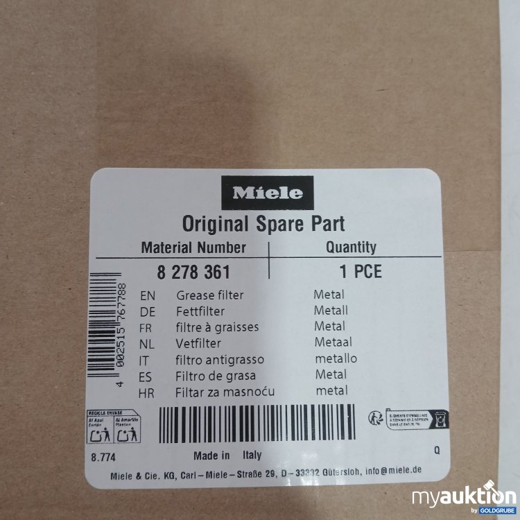 Artikel Nr. 980453 Artikel Nr. 980453: Miele Fettfilter Metall