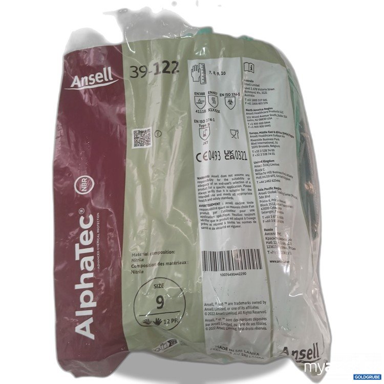 Artikel Nr. 993453: Ansell AlphaTec Nitril-Handschuhe 39-122 Gr 9 12Paar