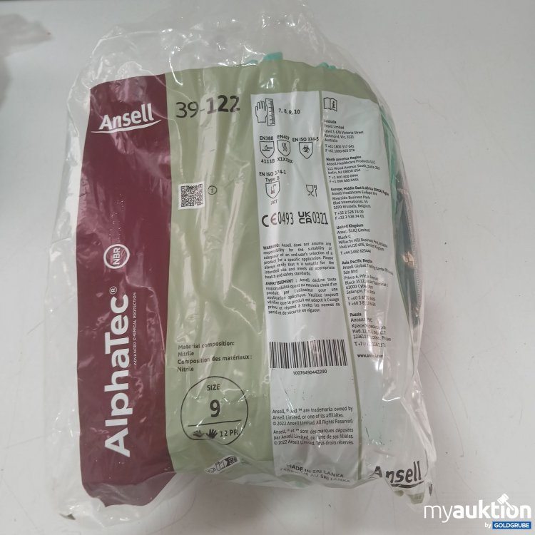 Artikel Nr. 993453: Ansell AlphaTec Nitril-Handschuhe 39-122 Gr 9 12Paar