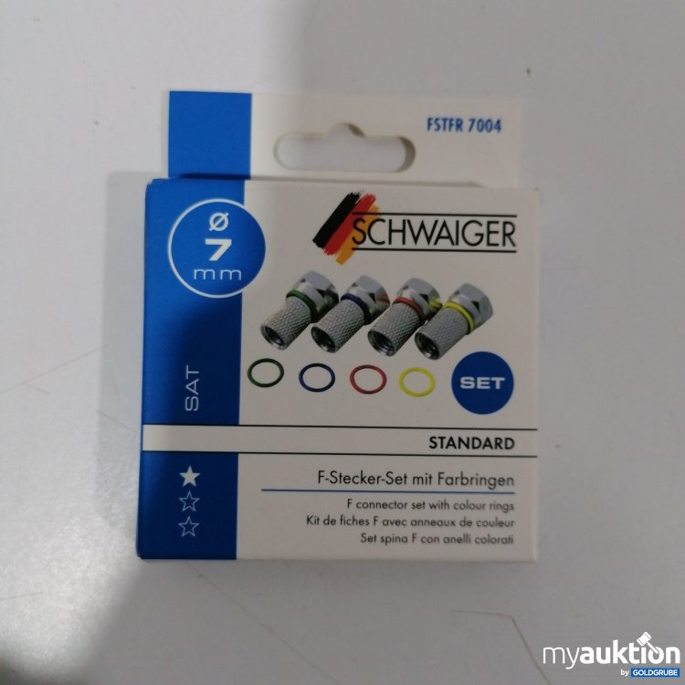 Artikel Nr. 892454: Schwaiger F-Stecker Set mit Farbringen 7mm