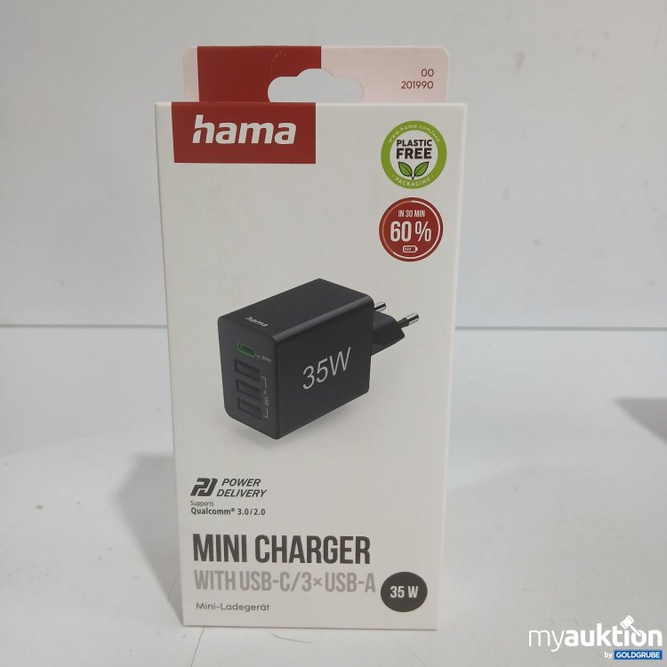 Artikel Nr. 977455 Artikel Nr. 977455: Hama Mini Charger with USB-C/ 3xUSB-A 35W