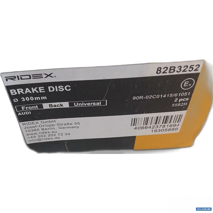 Artikel Nr. 978455: Ridex Bremsscheibe 82B3252 